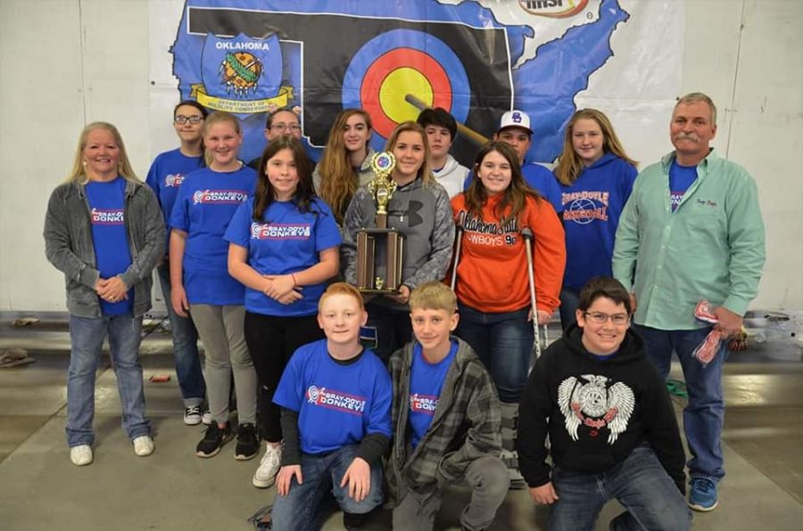 The Bray-Doyle middle school archery team placed third out of 38 schools. 