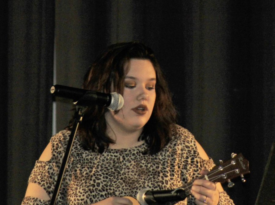 Kinlee Russell played her ukulele during the annual Bray-Doyle talent show. 