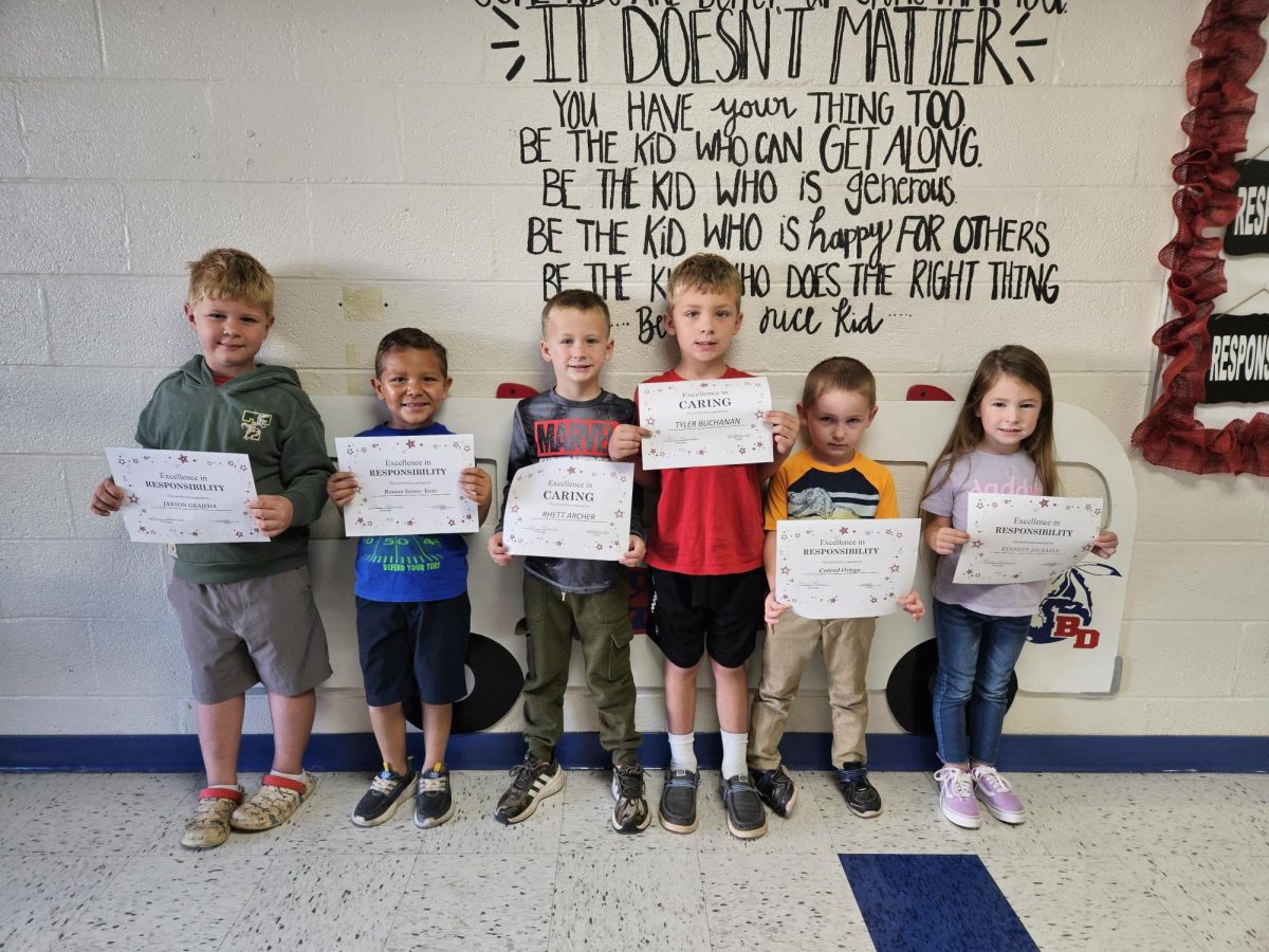 Jaxson Grajeda, Roman Torres-Treto, Rhett Archer, Tyler Buchanan, Conrad Ortega, and Kennedy Hickman were selected as character kids on Nov. 11. (Not Pictured: Megan Schik